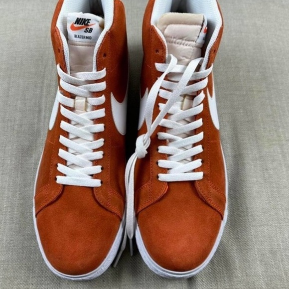 NIKE SB ZOOM BLAZER MID SAFETY ORANGE-WHITE SZ 10 |864349-800| - Picture 9 of 10